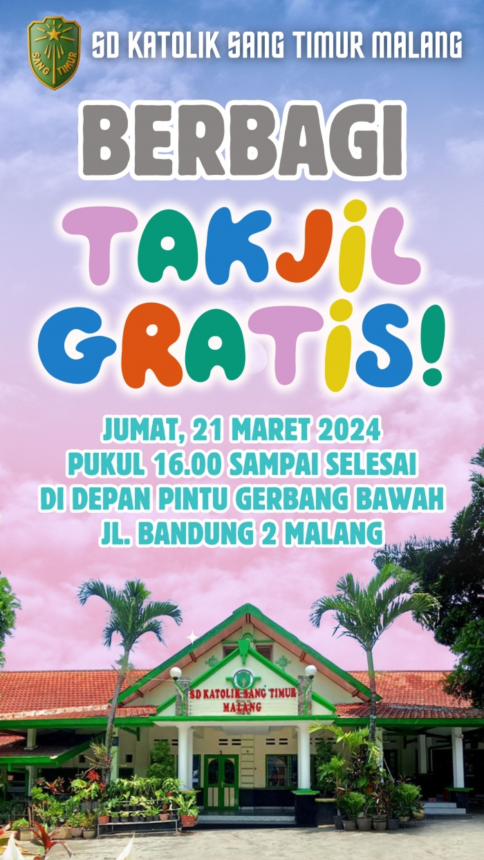 SD Katolik Sang Timur Malang Gelar Aksi Berbagi Takjil di Bulan Ramadan